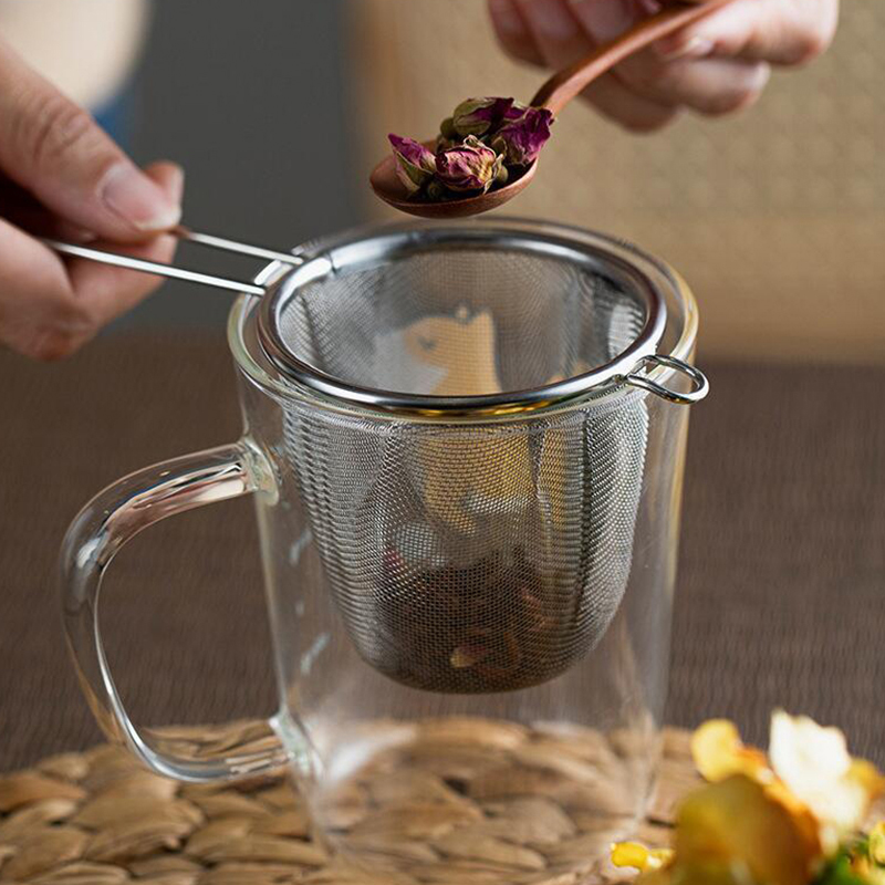 Herbal Wellness Products - ที่กรองชาสแตนเลสแบบใช้ซ้ำได้ ที่กรองชาแบบมีหูเดียว สำหรับกรองชา กาแฟ สมุนไพร เครื่องเทศ