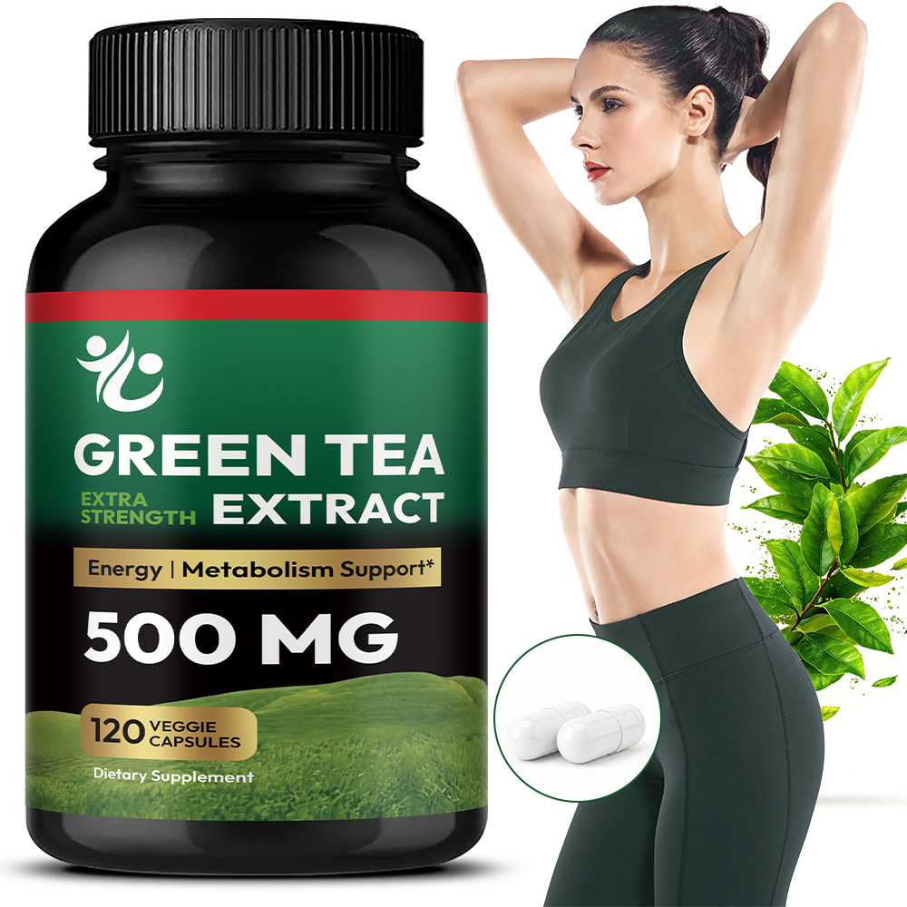 Herbal Wellness Water - สารสกัดจากชาเขียว - EGCG 500 มก., อาหารเสริมสมุนไพรต้านอนุมูลอิสระที่ไม่มีคาเฟอีน,