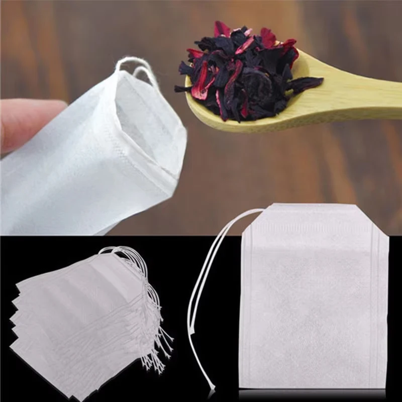 100 ชิ้น Disposable Teabags ผ้ - Herbal Wellness Products บทวิจารณ์และราคา