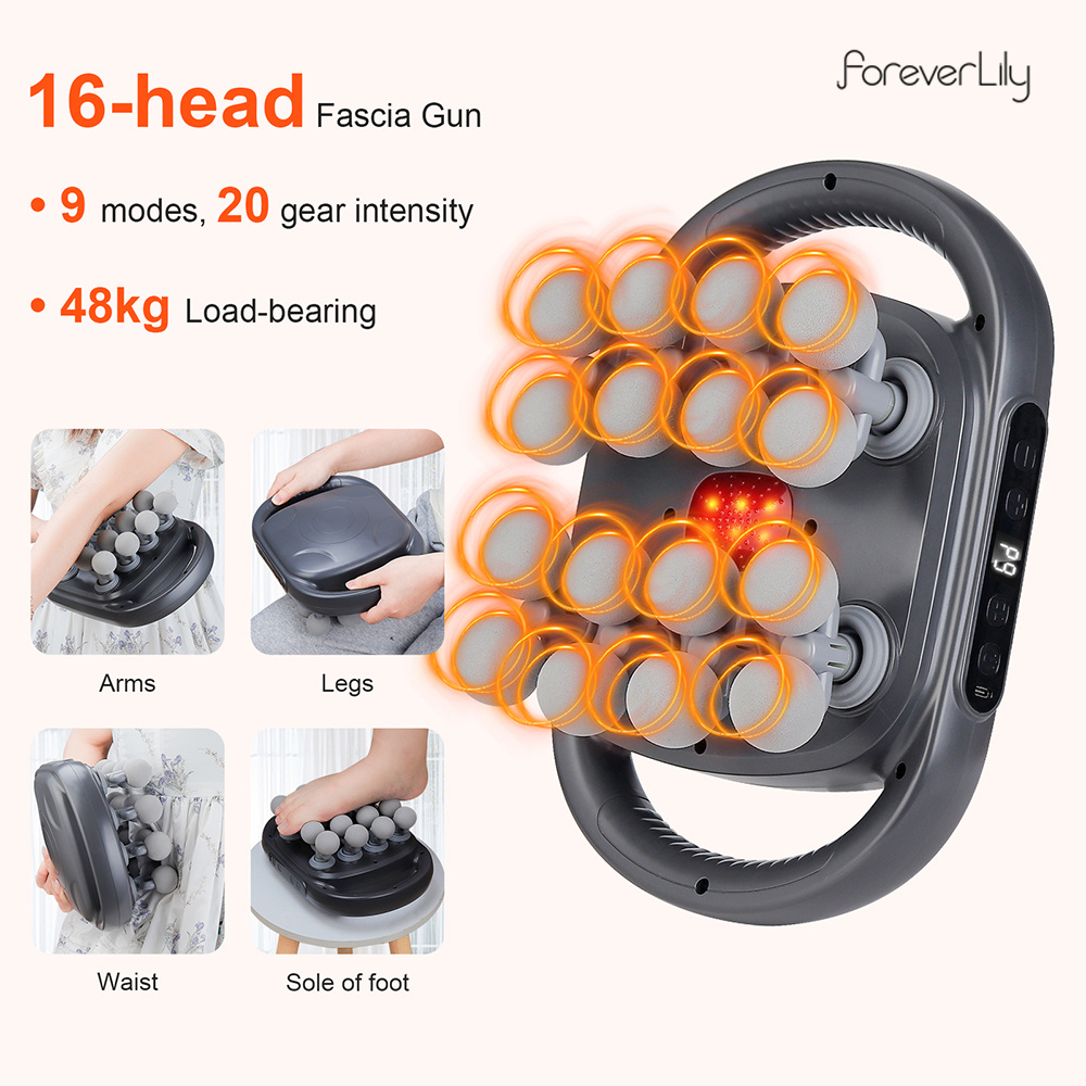 16 หัว Fascia ปืนการสั่นสะเทือ - Health Wellness บทวิจารณ์และราคา