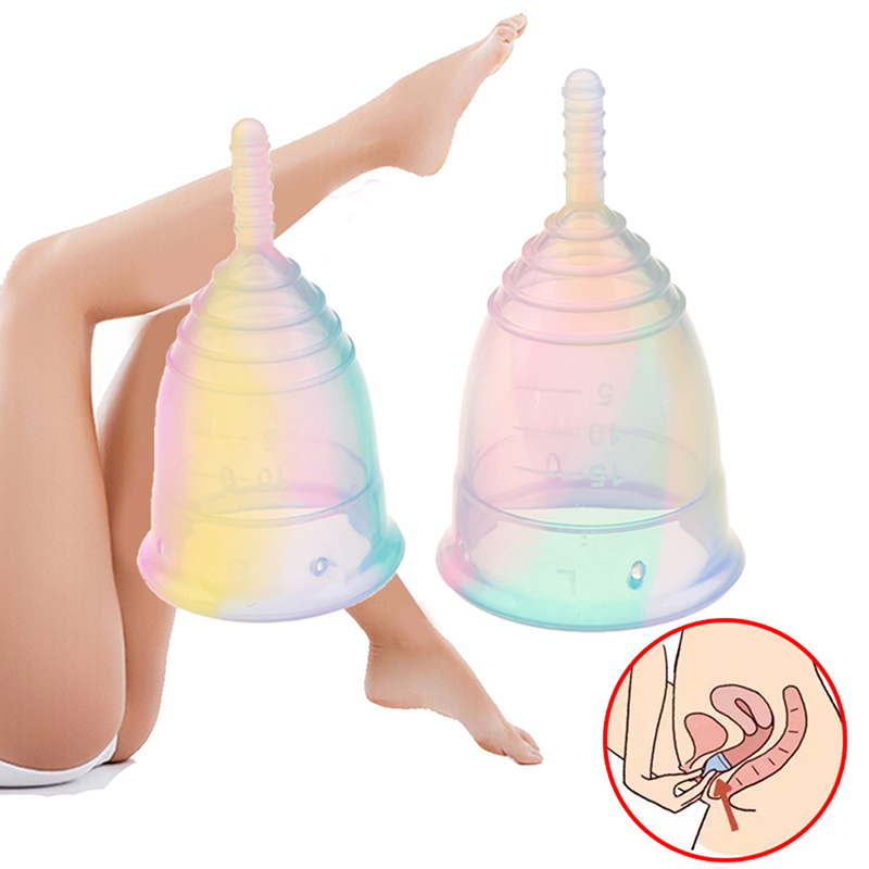 1PCSผู้หญิงที่มีสีสันถ้วยซิลิโ - Health Wellness บทวิจารณ์และราคา